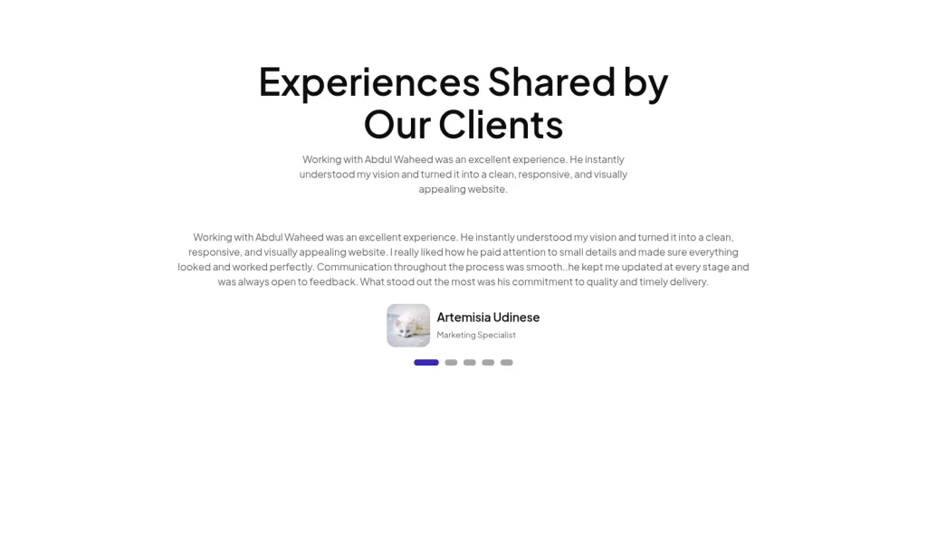 Testimonial #6 template screenshot