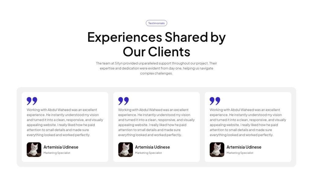 Testimonial 5 template screenshot