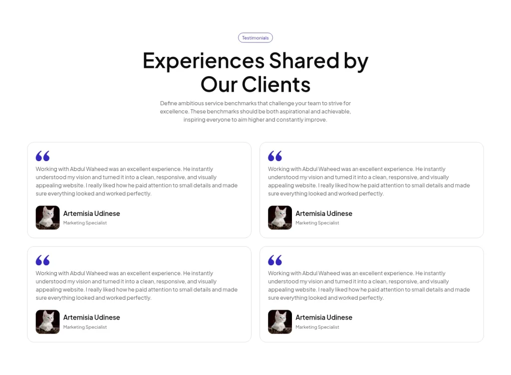 Testimonial 4 template screenshot