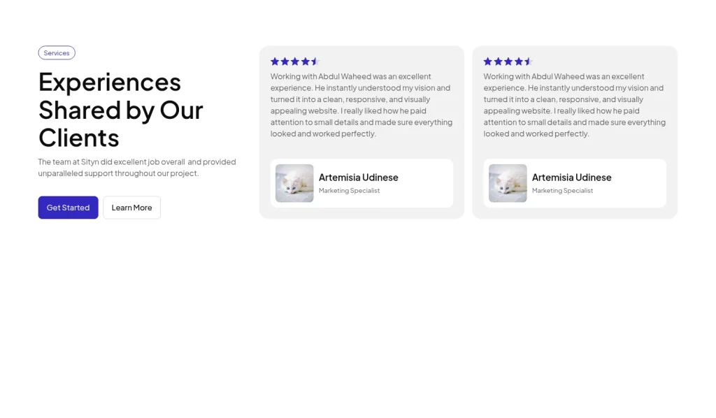 Testimonial #2 template screenshot