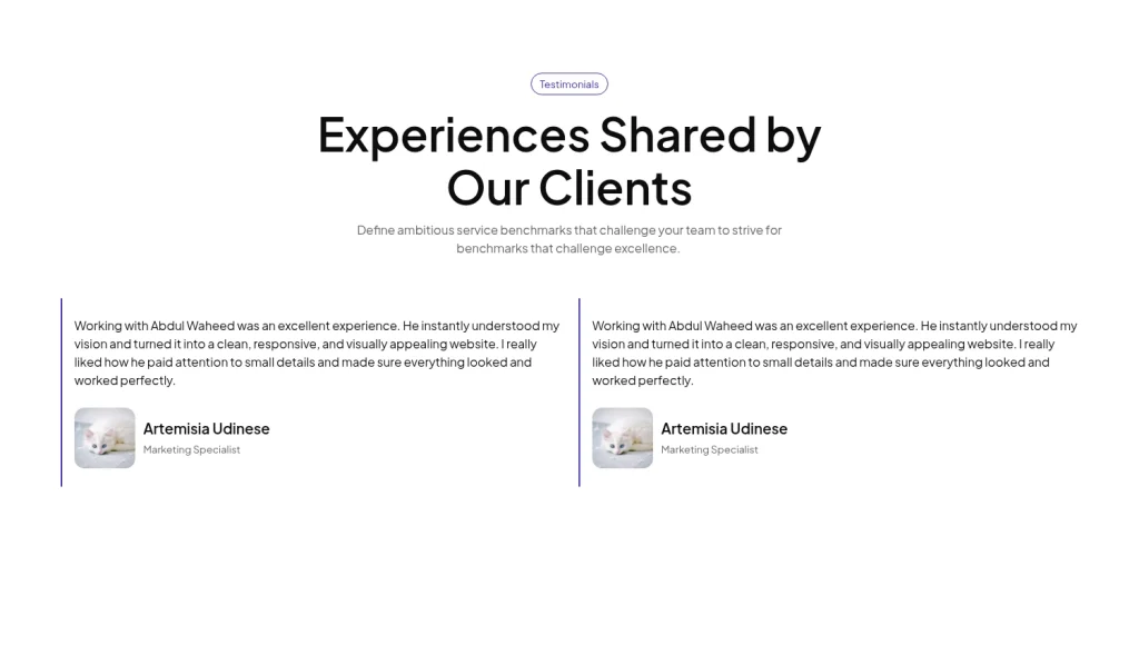 Testimonial #1 template screenshot