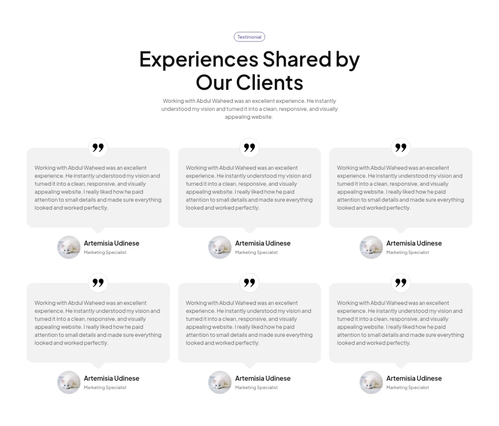 Testimonial #10 template screenshot