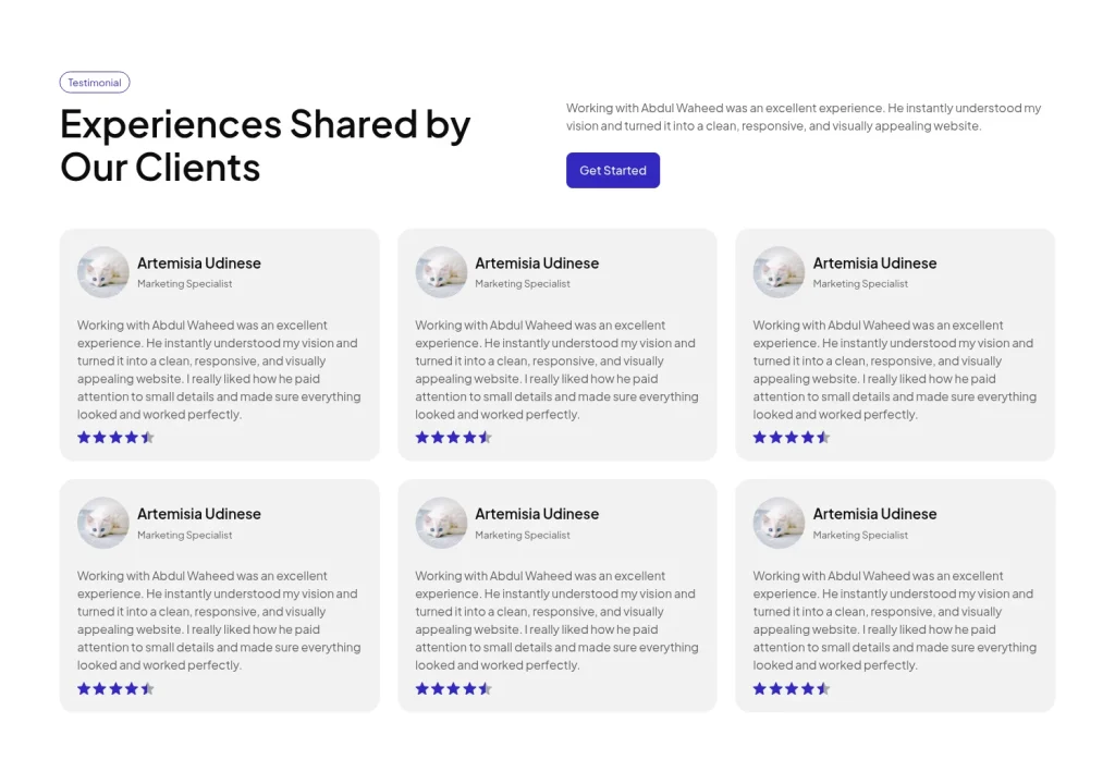 Testimonial #9 template screenshot