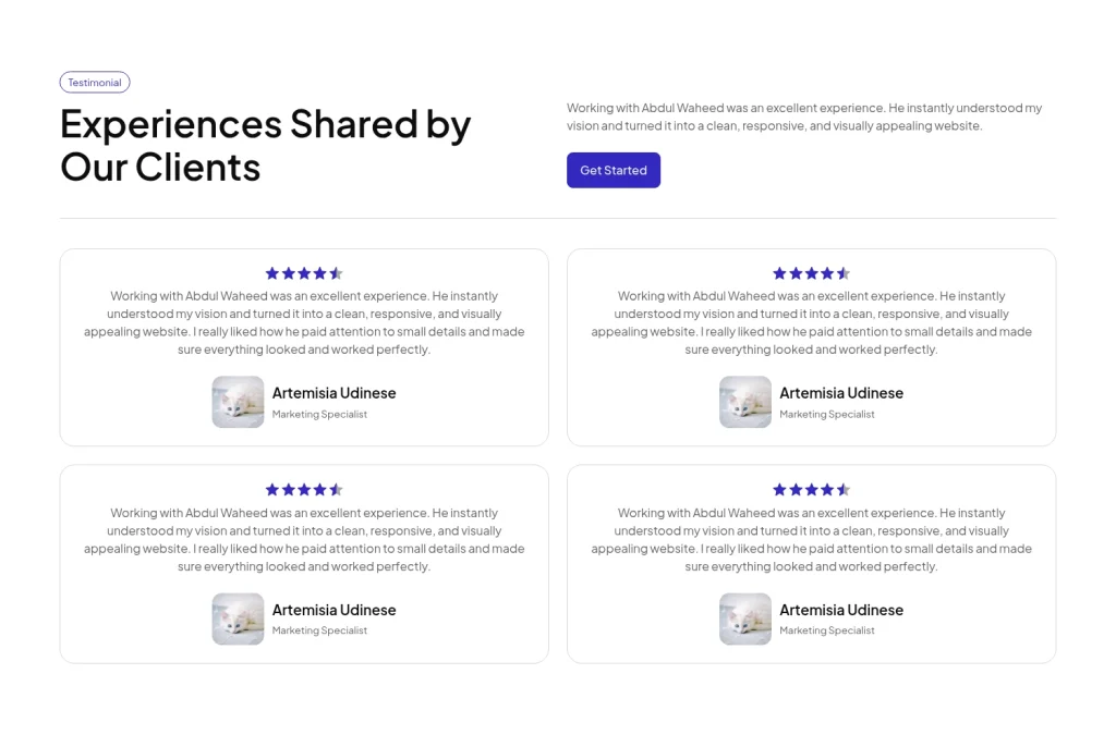 Testimonial #8 template screenshot