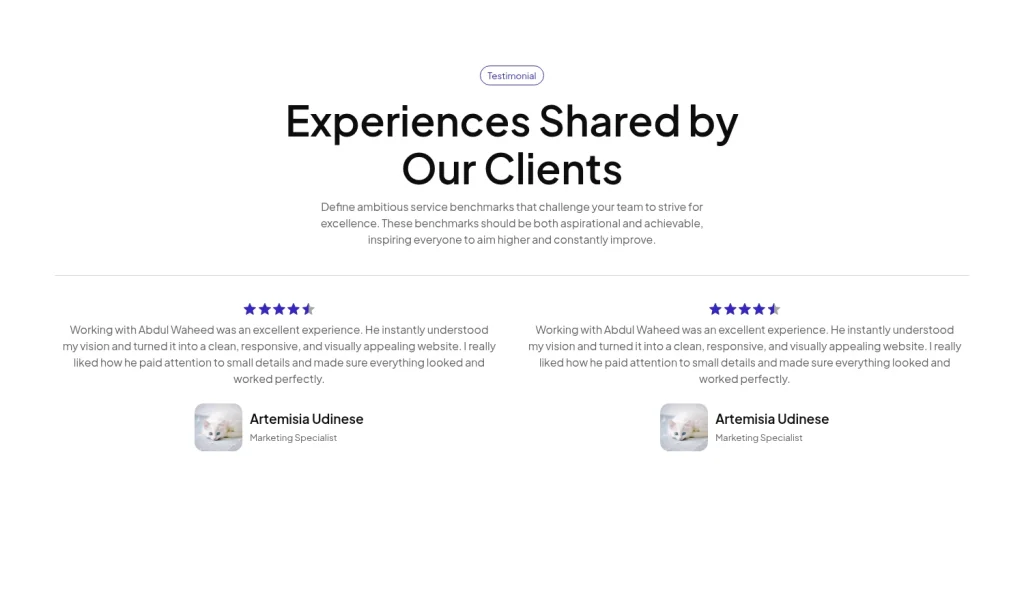 Testimonial #7 template screenshot